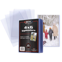 BCW 4x6 Post Card & Photo Top Loaders | Rigid PVC Sleeves | 25 Pack | Clear Plastic Protectors | Pocket Protector | Card Holder | Card Sleeves | Sheet