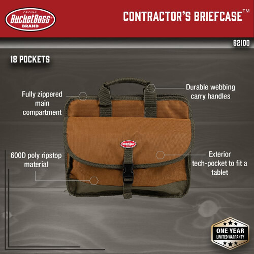 Pasta Bucket Boss Contractor em Marrom 62100 Marrom | Marrom e Verde 1