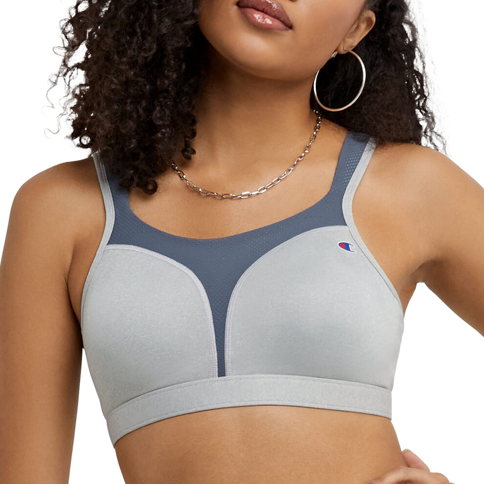 Champion Womens Bra  Spot Comfort  Maximum Support  High-impact For Sports Bra  Oxford Heather/Medium Gray  40C US
