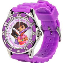 Reloj Analógico de Cuarzo Dora la Exploradora de Nickelodeon para Niños - Reloj Morado de Enseñanza del Tiempo