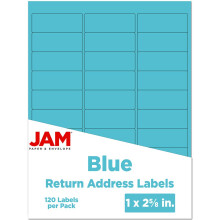 JAM PAPER Ετικέτες Επιστροφής - Στάνταρ Αποστολής - 1 x 2 5/8 - Μπλε - 120 Ετικέτες