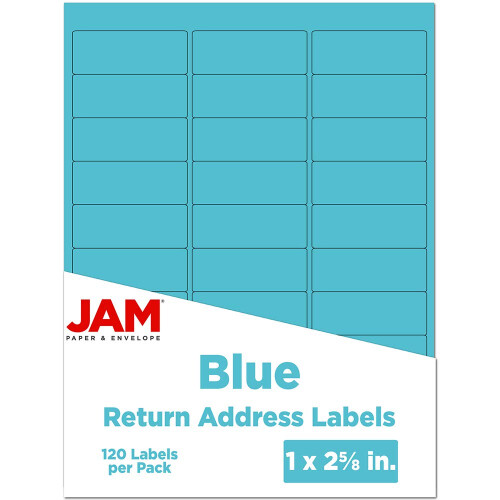 JAM PAPER Ετικέτες Επιστροφής - Στάνταρ Αποστολής - 1 x 2 5/8 - Μπλε - 120 Ετικέτες