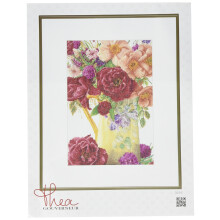 Thea Gouverneur - Kit punto croce contato - Bouquet di rose - Aida - 18 punti - Kit da ricamo per adulti - Filati da ricamo DMC e altri accessori