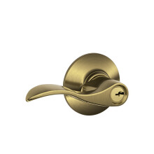 SCHLAGE F51A ACC 609 Accent Keyed Lever  2.3 x 2.8 x 2.8 inches  Antique Brass