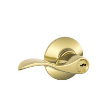 Schlage F51A Acc 605 Accent Lever  Keyed Entry  Bright Brass