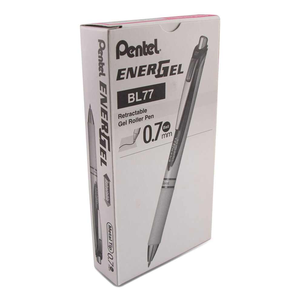 Pentel EnerGel Pearl RTX  0.7mm  Black Ink  Box of 12 (BL77PWP-A)