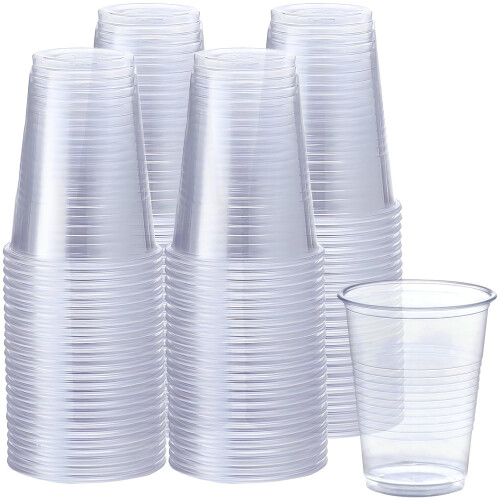 Klart plastkoppar 7 oz. (100-pack) - Engångs plastdricksglas för kalla drycker och vardagsbruk