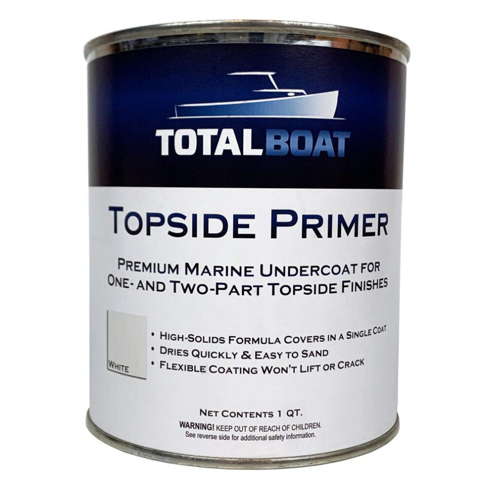 Totalboat Marine Topside Boat Paint Primer For Fiberglass And Wood White 1 Quarts (Pack Of 1) 811932020338