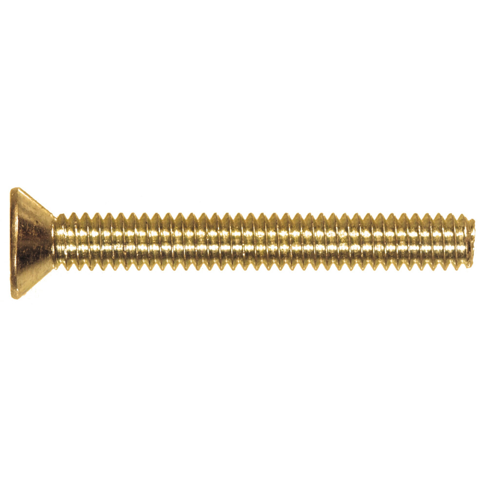 The Hillman Group 2078 Brass Flat Head Slotted Machine Screw 6-32 X 2 14-Pack 008236015928