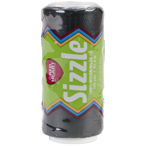 Rød hjerte Sizzle hæklet nylon sort