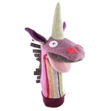 Cate and Levi - Hand Puppet - Premium Reclaimed Wool - Handmade in Canada - Machine Washable (Unicorn)