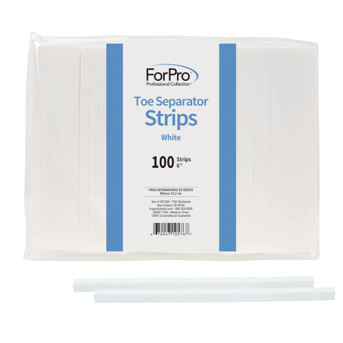 ForPro Toe Separator Strips  Individual Pedicure Toe Separators  6  L  White  100-Count