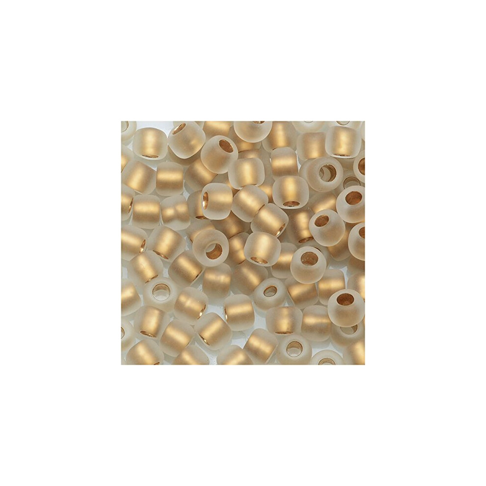 Toho Runde Rocailles-Perlen 6/0 #989F ? Mattierter, Goldgef Tterter Kristall (8 Gramm)-image