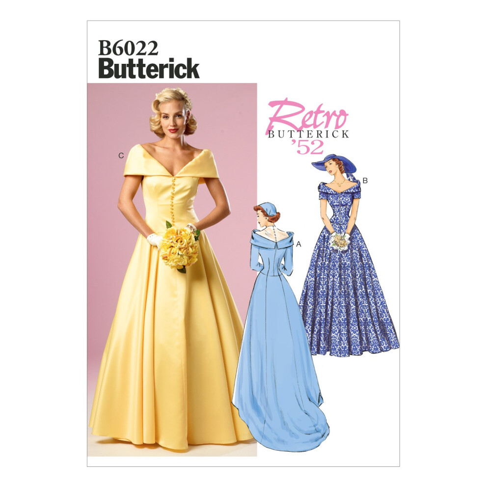 Patron de couture pour robe de femme Butterick Patterns B6022A50, taille A5 (6-8-10-12-14)