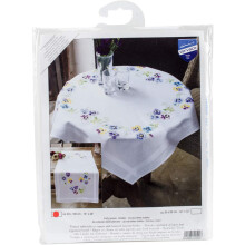 Kit per centrotavola a punto croce Vervaco ""Belle viole del pensiero"" 40x102 cm