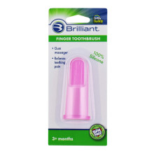 Brilliant Baby Finger Toothbrush - Silicone Gum Massager and Teether Brush for Babies and Toddlers 3 Months Old and Up Infant Teeth Cleaning Essenti
