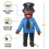 Poupée Ventriloque Policier Noir 25" Corps Complet 3