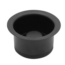 Westbrass D2082-62 3-1/2"""""""" Extra-Deep Collar Kitchen Sink Waste Disposal Flange & Stopper Matte Black