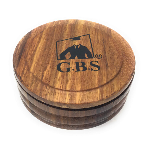 G.B.S Holz Rasierbecher mit Deckel 8,9 cm Durchmesser