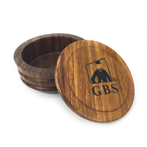 G.B.S Holz Rasierbecher mit Deckel 8,9 cm Durchmesser 1