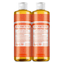 Dr. Bronner's-Pure-Castile Liquid Soap (Tea Tree 16 Ounce 2-Pack)-Tillverkad med ekologiska oljor 18-i-1 Anvndning: Acne-bengen hud Dandruff Tv