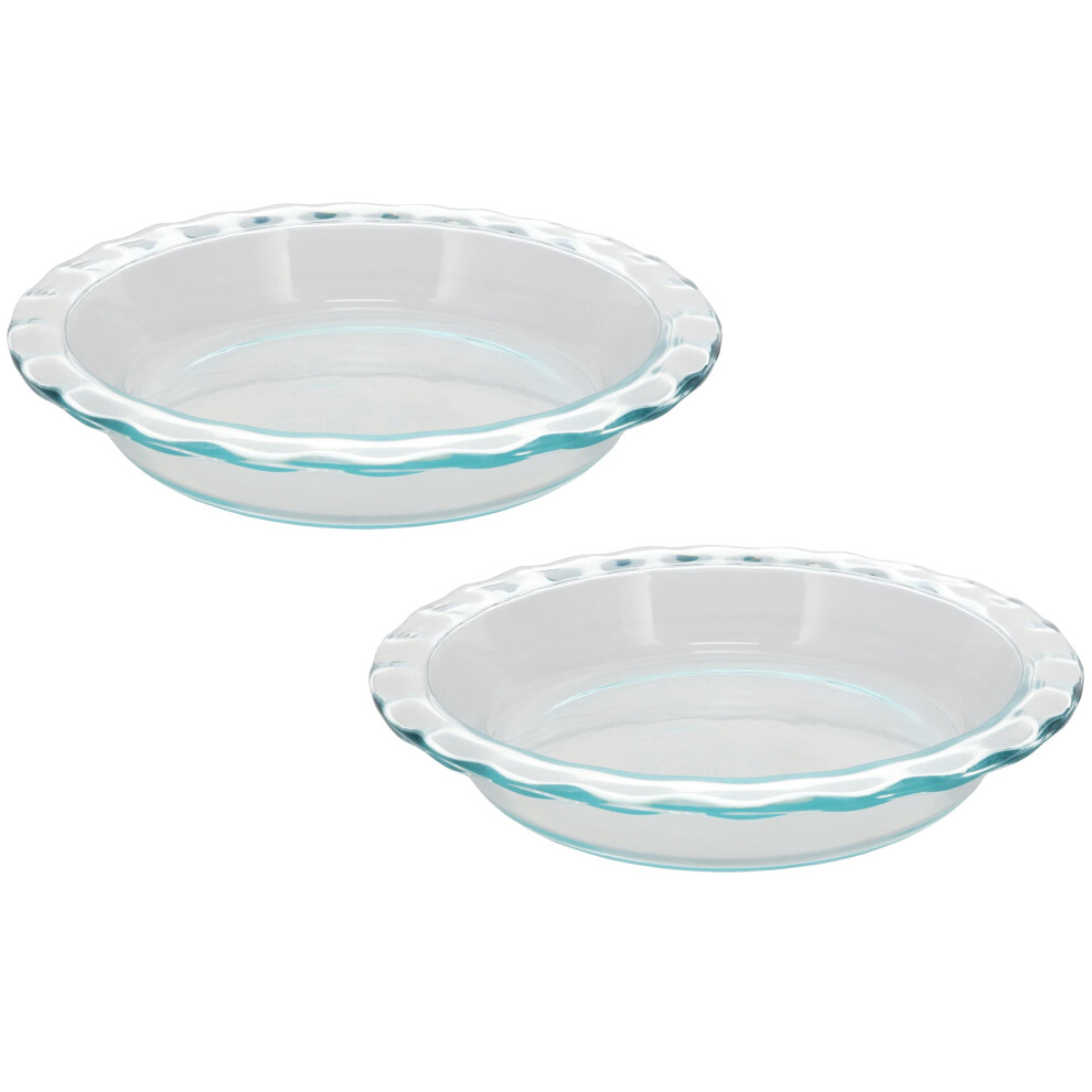 Pyrex Easy Grab 9.5"""" Glass Pie Plate Made in the USA
