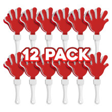 Windy City Nieuwigheden 12-pack rood en wit 7"""" inch mini handklappers Noisemakers in bulk
