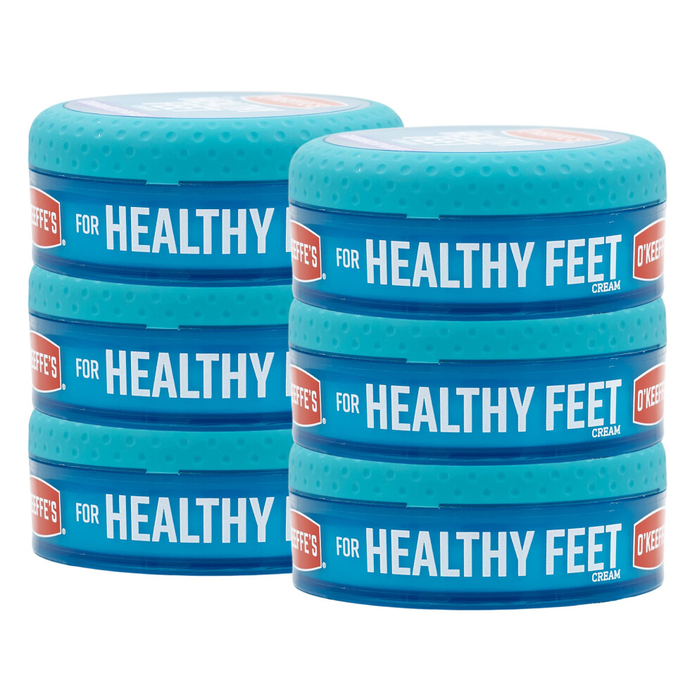 O'Keeffe's for Healthy Feet Foot Cream  Guaranteed Relief for Extremely Dry  Cracked Feet  Instantly Boosts Moisture Levels  3.2 Ounce Jar  (Pack of 6