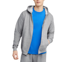 Sweat     capuche zipp       cologique Hanes pour homme, couleur acier clair, taille L
