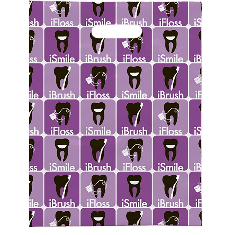Practicon Ibrush Ifloss Ismile Dental Giveaway Bags 8"""""""" X 10"""""""" 100 Pack