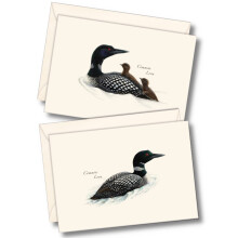 Tierra Cielo + Agua - Juego de Tarjetas Notas Loon - 8 Tarjetas en Blanco con Sobres (4 de cada estilo)