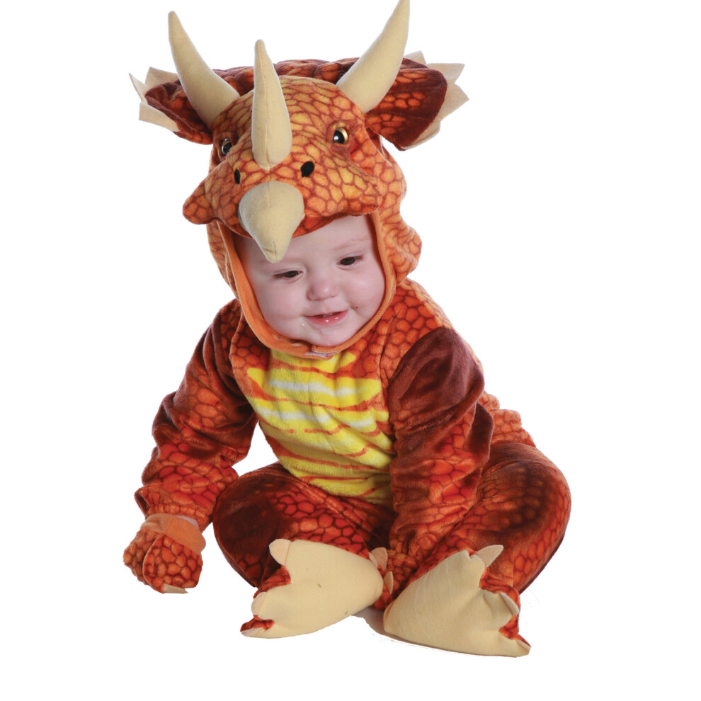 Photos - Fancy Dress UNDERWRAPS Costumes Baby's Triceratops Costume Jumpsuit Rust Small 26031(6-12 Months)