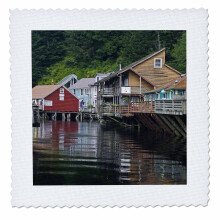 3Drose QS_87389_3 Alaska Ketchikan. Canal Creek Street Homes - US02 BJA0239 - Jaynes Gallery - Quilt Square 8 By 8 -tum