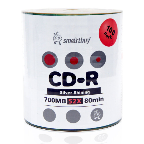 Smartbuy 100 δίσκοι 700mb/80min 52x CD-R Ασημί Κενό Δισκάκι Εγγραφής 1