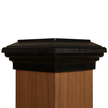 Tapa de poste de 6 x 6 pulgadas, compatible con postes de 5.5 x 5.5 pulgadas, color negro, con tapa Newell plana para cercas, terrazas, barandale