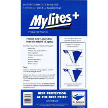 Mylites Mangas Mylar de quadrinhos padro 7 1/4"""" x 10 1/2"""" Plus 1 1/2"""" Aba