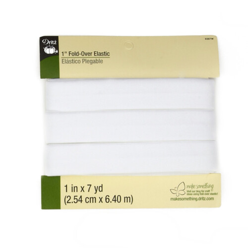Dritz vouwelastiek 1'x7yd-wit