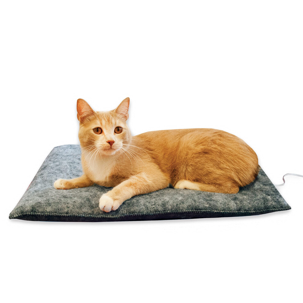 K&H Pet Products Amazin' Kitty Pad Lit Chauffant D'int Rieur Pour Chat Pi Ge Les Poils Et Squames De Chat Tapis Lavable Pour Chat Gris 15 X 20 Po-image