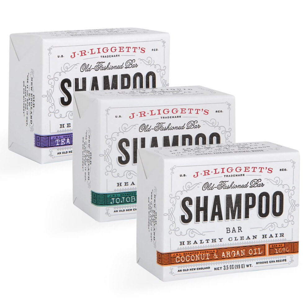 Jrliggett's All-Natural Shampoo Bars | Tea Tree & Hemp Oil Jojoba & Peppermint And Coconut & Argan Oil | Sulfate And Fragrance-Free With Antioxidants