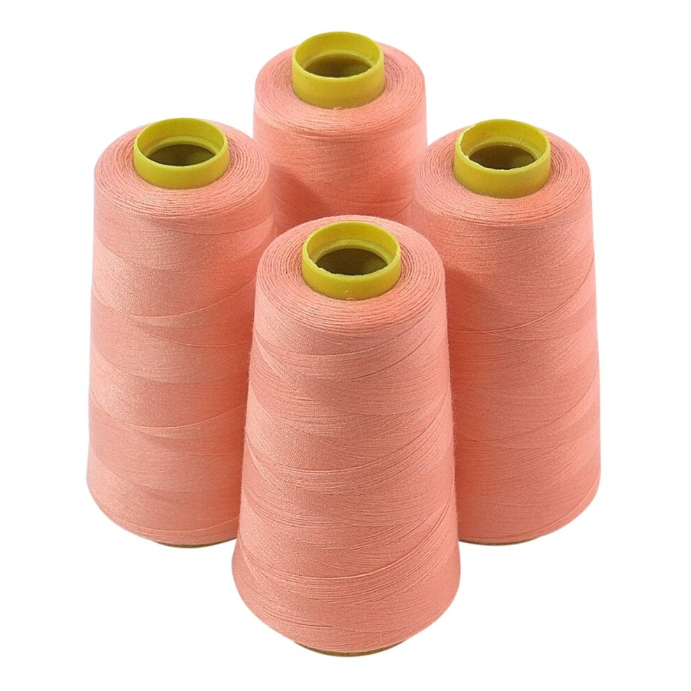 4 Grote Conen (3000 yards elk) van Polyester garen voor Naaiwerk Quilten Serger Huidskleur ThreadNanny