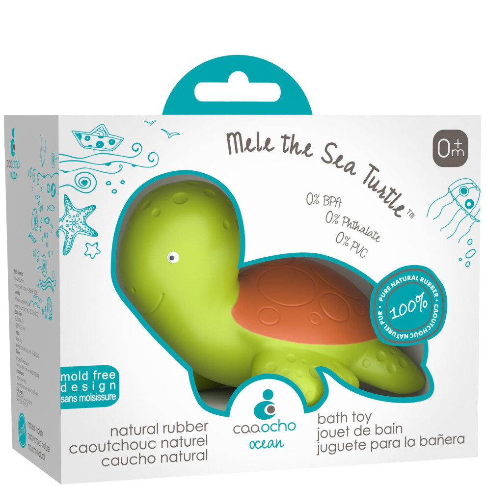 Photos - Bath Toy CaaOcho Pure Natural Rubber  - Mele The Sea Turtle Baby Toy - Hole Free s BPA Free s for Infants Wit