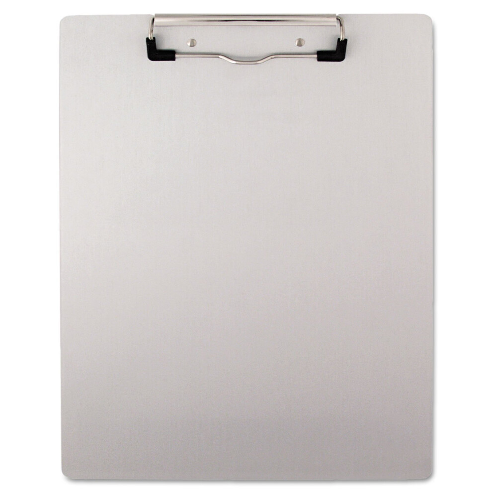 Universal Unv40303 0.5 In. Clip Capacity 8.5 In. X 11 In. Portrait Orientation Plastic Brushed Aluminum Clipboard - Silver