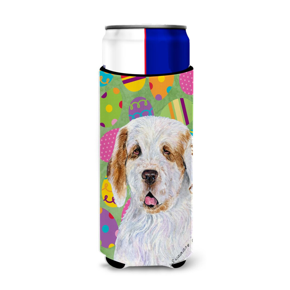Caroline's Treasures SS4845MUK Clumber Spaniel Paaseitravaganza Ultra Hugger Voor Slanke Blikjes Blikjeskoeler Sleeve Hugger Machinewasbare Drankhoes-image