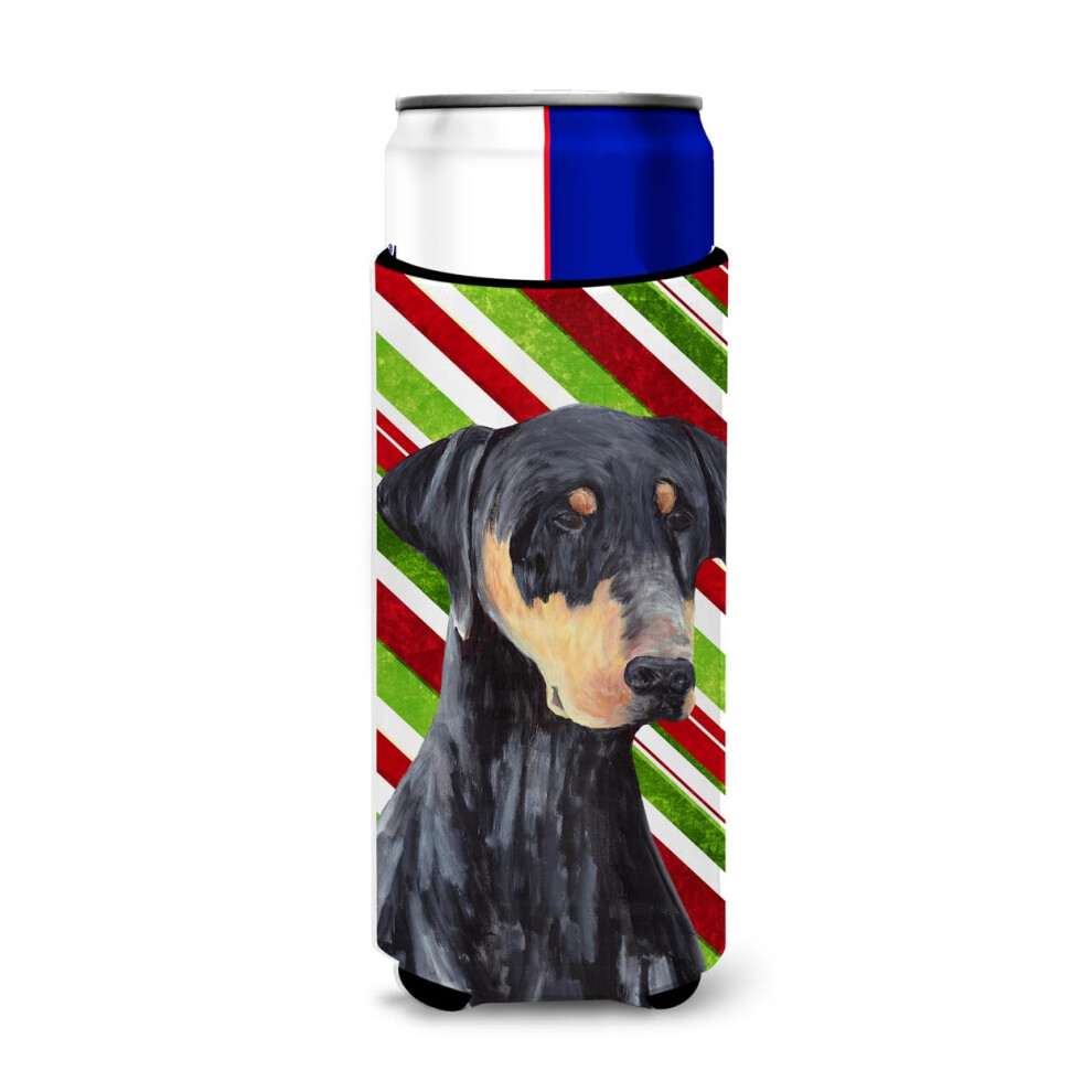 Caroline's Treasures SC9337MUK Dobermann-Zuckerstange, Feiertags-Weihnachts-Ultra-Hugger F?R Schmale Dosen, Dosenk?Hler, Maschinenwaschbarer Getr-image