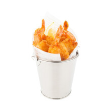 Restaurantware 12 Ounce metalen emmer 1 ronde zilveren emmer - met handvat Voedselveilige zilveren roestvrijstalen mini-emmer met handvatten Gladde a