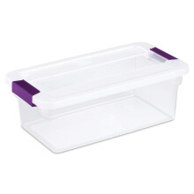 Sterilite 6 Qt ClearView Latch Box Stackable Storage Bin with Latching Lid Organize Clothes Shoes in a Closet Clear Base and Lid 12-Pack