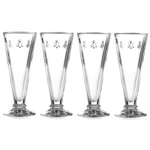 La Rochere 608501 Set mit 4 Champagnerfl   ten aus Glas mit Bienendesign