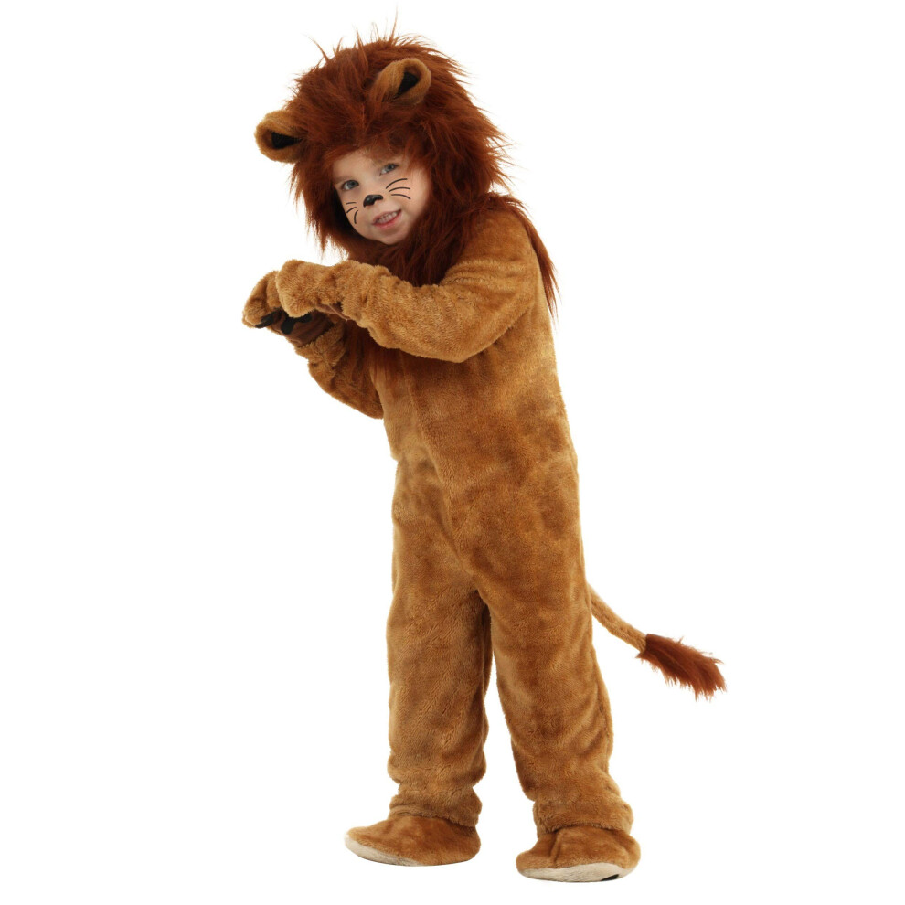 Photos - Fancy Dress Fun Costumes Deluxe Kids Lion Unisex Brown Mane Cute Cat Safari Halloween Animal Outfit 4T Brown FUN1205TD