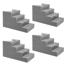 Lot de 4 escaliers gris cassables de luxe pour figurines de catch