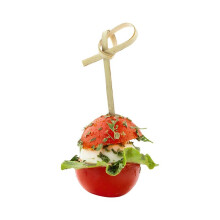 Restaurantware 2,5 inch geknoopte bamboe spiesjes 1000 stevige wegwerp bamboe voedselprikkers - stevige lusknoop bamboe aperitiefprikkers duurzaam vo